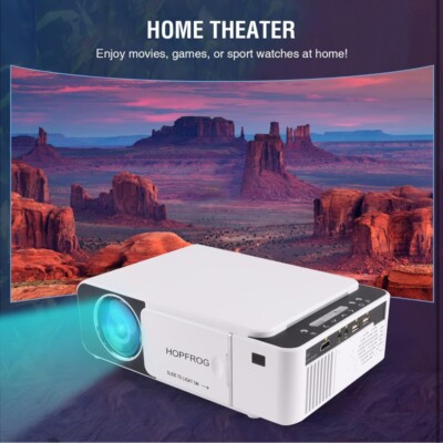 Full HD 1080P Projector 9500 Lumens w/ WiFi Tripod Mount Bundle Portable Phone