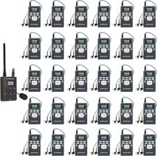 EXMAX Wireless Tour Guide Radio Voice Transmitter Receiver Broadcast Syste 1T30R