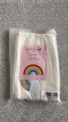 BRAND NEW SKINNYDIP CANVAS TOTE BAG WITH IRON PATCH UK