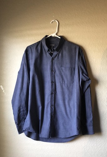 Van Heusen Hemd Blau Langarm Button Down Freizeithemd Herren Gr. M 15-15 1/2