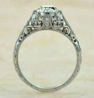 3.05 Ct Round Lab-Created Diamond Art Deco 925 Silver Vintage Engagement Ring.