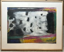 Vintage 1982 SUSAN ROWLAND Abstract Expressionist PAINTING - Santa Fe Gallery