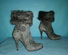 Stivali Stivaletti FRANCESCO MORICHETTI IN Camoscio Grigio Blu E Lana P 37 Fr