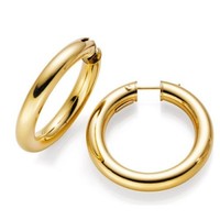 Creole Creolen 40Mm, Ohrringe Ohrschmuck, 585 Gold Gelbgold, Rund, Goldohrringe