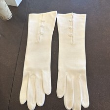 Vintage Size 6.5 White VAN RAALTE 12" Nylon Gloves Formal Buttons Brand New Fast