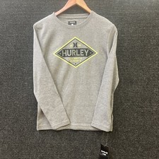       Hurley Thermal Boy  s 14/16 Grey And Black Long Sleeve Shirt NWT