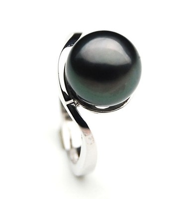 Pacific pearls  11 mm Tahitian Pearl Rings Simple pearl rings for everyday wear