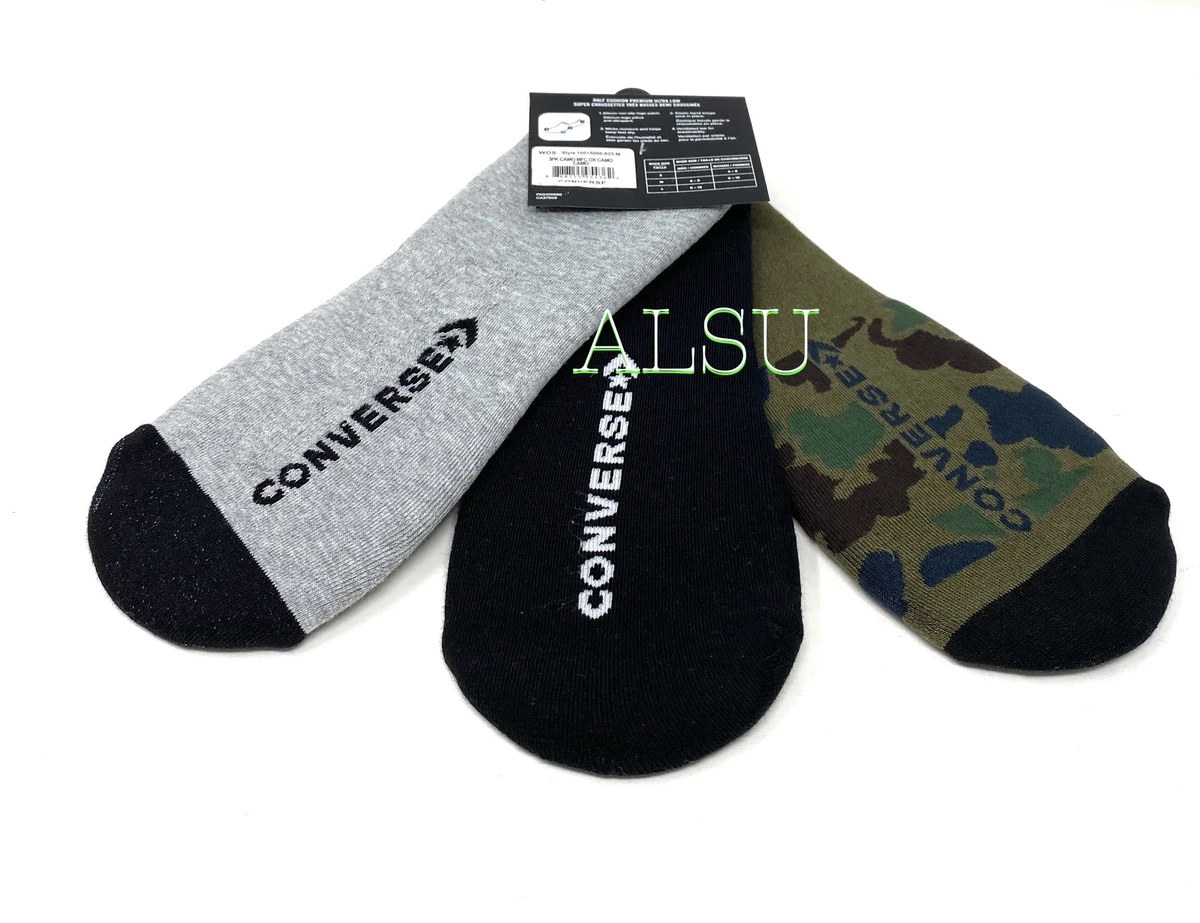 Converse 3 Pack Flat Basic Made for Chuck Camo Men Socks 10015006 925