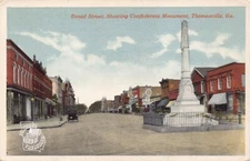 GA~GEORGIA~THOMASVILLE~BROAD STREET SHOWING CONFEDERATE MONUMENT~C.1920