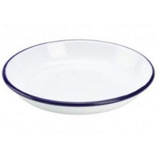 Enamel Rice Plate White Pasta Bowl Dish Falcon Traditional Camping Caravan UK