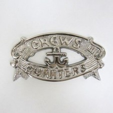 "Crews Quarters" Door Sign - Silver Finish - Nautical Wall Decor - Boat Cabin