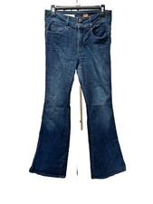 Anthropologie Pilcro Women  s Flare Blue Denim Jeans With Pockets Size 28