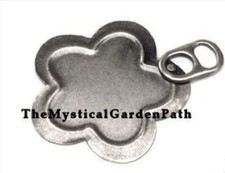 4 Antiqued Metal 3" Flower Lid Photo Frames Great for Altered Art Projects 