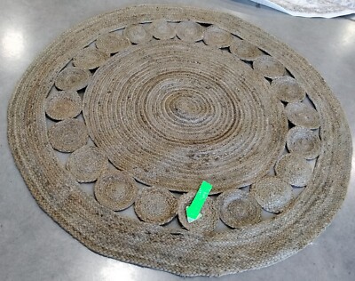 GREY 5' X 5' Round Broken Thread Rug, Reduced Price 1172749584 NF364C-5R