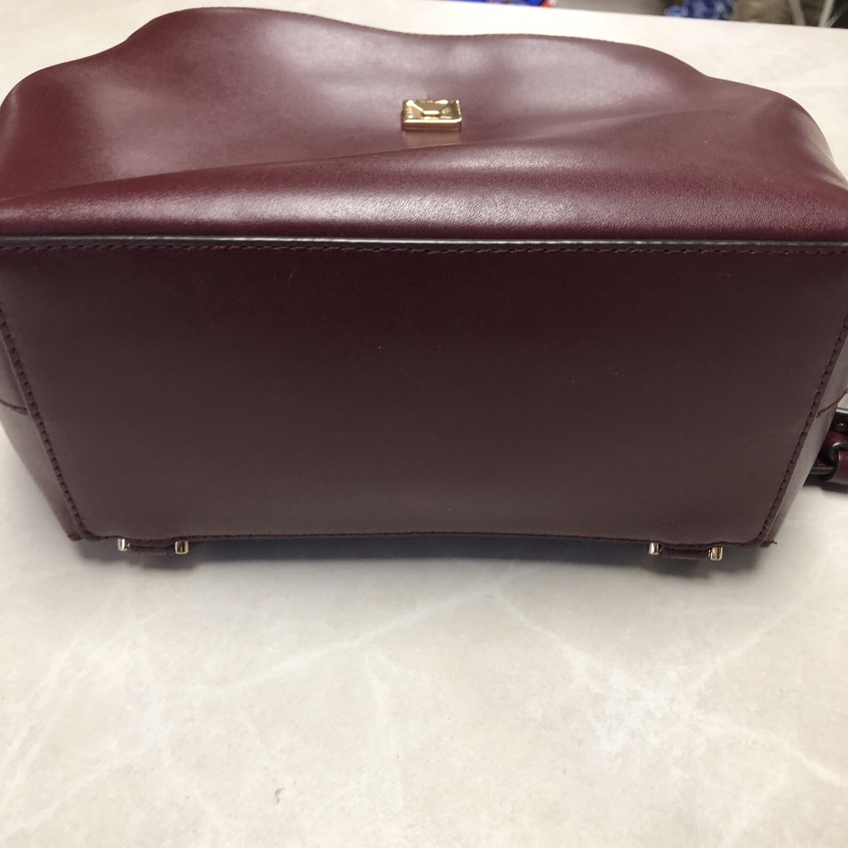 MICHAEL Kors MOTT Chain Leather Backpack Bag Burgundy Maroon  display picture 3