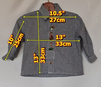 SHIRT VNTAGE AUTHENTIC DIRNDL TYROL PLAIDBLUE EMBROIDERY COTTON