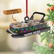 Personalized Pontoon Boat Ornament, Pontoon Boat Christmas Ornament, Gift for Bo