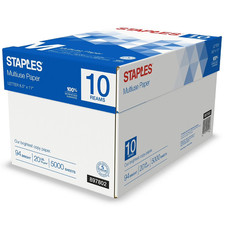 Staples Copy Paper 8.5x11 White Letter Size 20lb 94 Bright 10 Reams 5000 Sheets