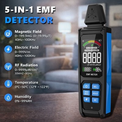3-in-1 Strahlungsdetektor: EMF, HF, E-Feld mit Summer