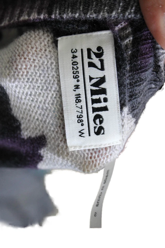 27 英里女式羊绒针织迷彩套衫毛衣上衣紫色 S 码 — 第 4/4 张图片