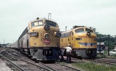 MILW EMD F7A with Train 20 5 x 7 Photo, UP EMD E9A No. 943 City of Denver 1963