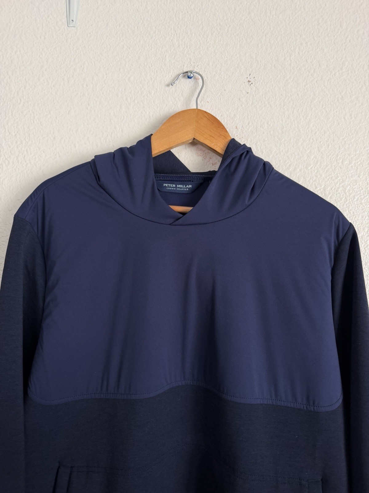 Peter Millar Winsome Hybrid Navy Pullover Hoodie Jacket MF25XZ22 Men Size Large - second product detail image