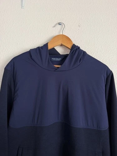 Peter Millar Winsome Hybrid Navy Pullover Hoodie Jacket MF25XZ22 Men Size Large image 2