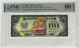 AURORA $5 2007 DISNEY DOLLAR PMG66 DIS129 Block D