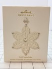 New Open Box 2012 Hallmark Keepsake Porcelain Snowflake Christmas Tree Ornament