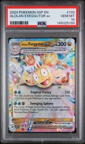 ALOLAN EXEGGUTOR EX #133 PSA 10 2024 POKEMON SSP EN-SURGING SPARKS