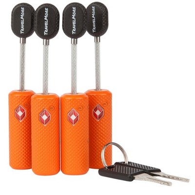 4er-Pack TSA-zugelassene Gepäckschlösser mit Schlüssel für Reisen | Flexibel, extrem sicher