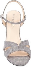 Touch Ups Women's Riley Heeled Sparkly Sandal, Silver, 6.5 US