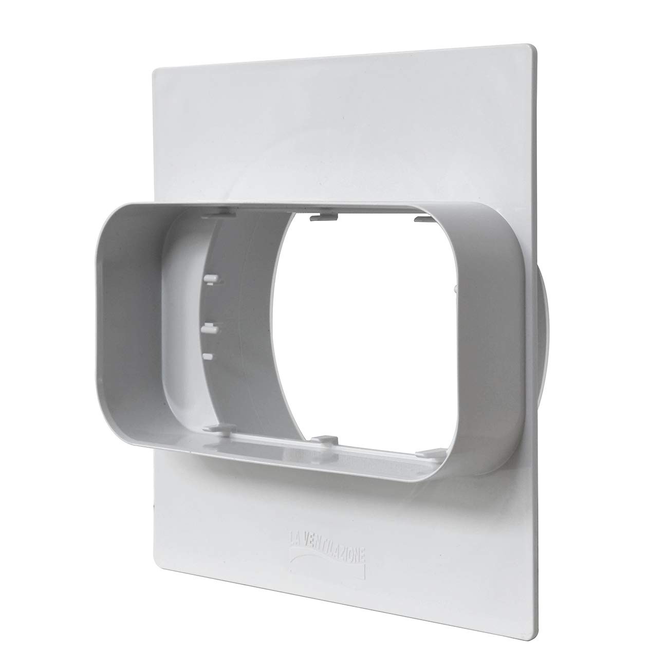 Plaque de passage murale PM157B pour finition de hotte de cuisine avec gaine 150x70 mm