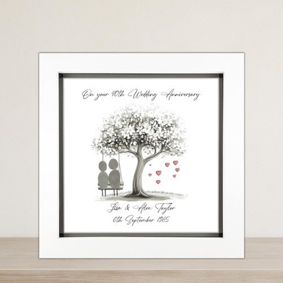 Personalisierte Kiesel Kunst 40. Hochzeitstag Geschenk Andenken 40 Jahre Swing