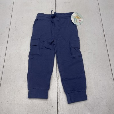 Little Sleepies Play Pants Toddler 3T Vintage Navy Cargo Jogger Pockets