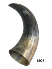 ONE MEDIUM UNPOLISHED COW HORN , REAL HORN , ONE OF A KIND , NATURAL COLOR , #03