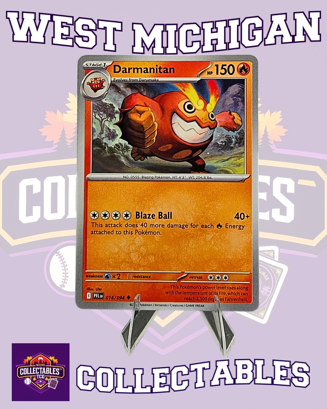 Darmanitan 016/094 Me02: Phantasmal Flames Regular - Pokemon TCG NM