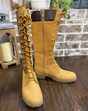 Timberland Womens Tall Lace Up Boots Wheat Ta...