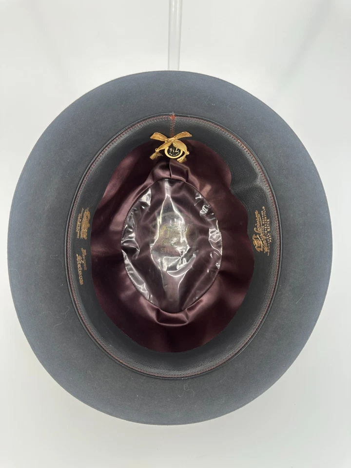 Vintage Royal Stetson Charcoal Felt Fedora Hat 7 1/8 Harry Levinson Mens USA - Image 3 of 4