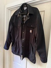 Carhartt Black Hooded Lined Heavyweight Jacket Men s XL Relaxed Fit