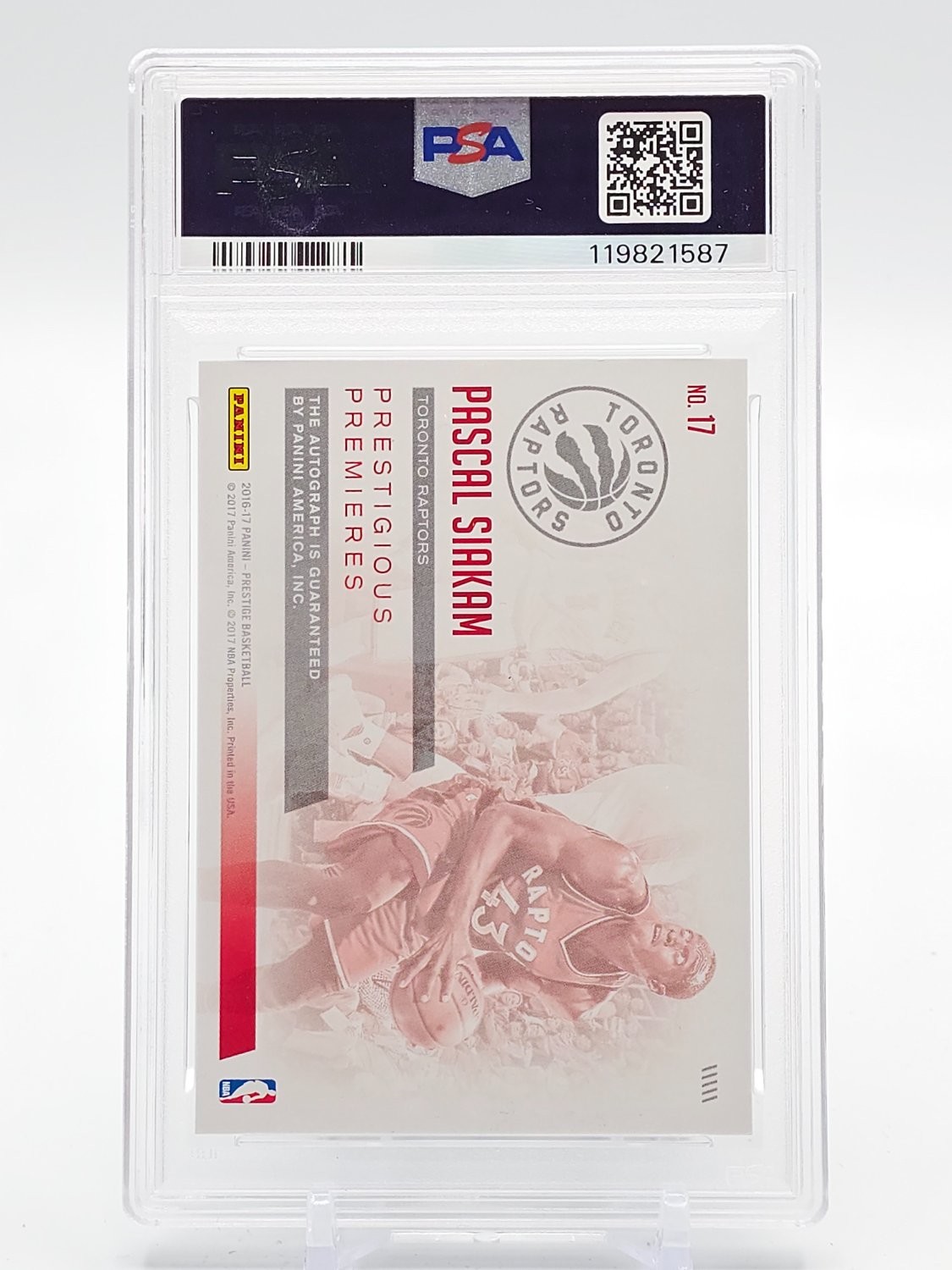 PASCAL SIAKAM 2016-17 PRESTIGE PRESTIGIOUS PREMIERES AUTOGRAPH #17 PSA 9 Q5997 view 2