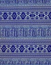 African Print Fabric/ Ankara - Blue, White 'Sunday Best', 1 Yard