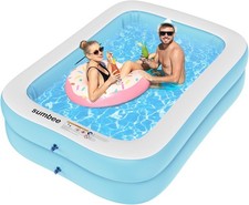 Inflatable Pool for Kids and Adults, 79 x 59" x 20" Thickened Blow Up Swimmi...