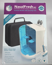 NasalFresh MD Powered Saline Nasal Irrigation NEW OPEN BOX 60 Saline packets