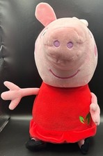 Large Peppa Pig Plush Soft Toy Teddy Doll Red Dress Hasbro 2020