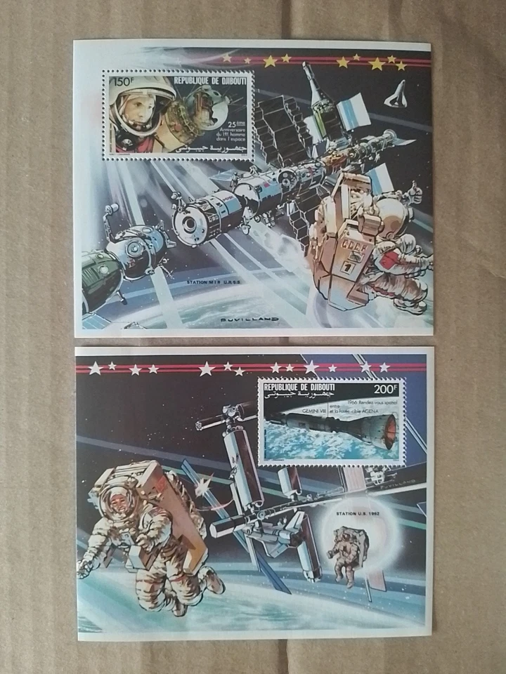 Djibouti Conquête Spatiale MNH neuf PA231 232 1986 Bloc Luxe - Photo 1/1