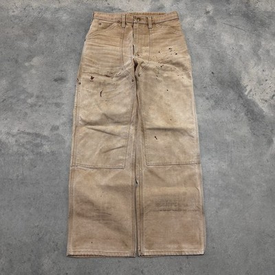 パンツ Carhartt Double Knee 42X30 Made in USA Vintage 70s Carhartt Double Knee Canvas Pants 30x30 42 Talon Zip