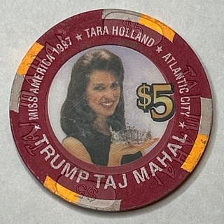 Trump Taj Mahal Miss America 1997 Tara Holland $5 Chip Limited Edition