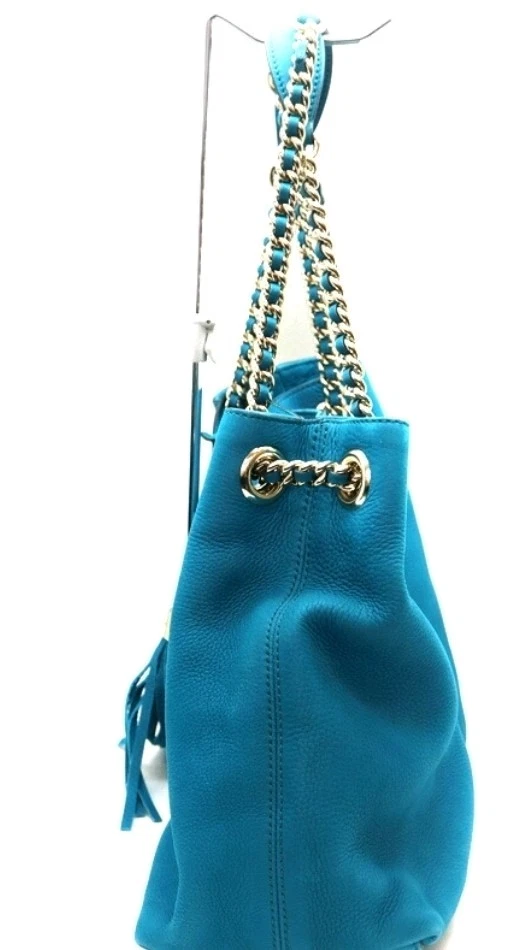 Bolso de Hombro Gucci Cuero Turquesa con Logo GG Con El Bolso Oficial de Lona Foto 3 de 4