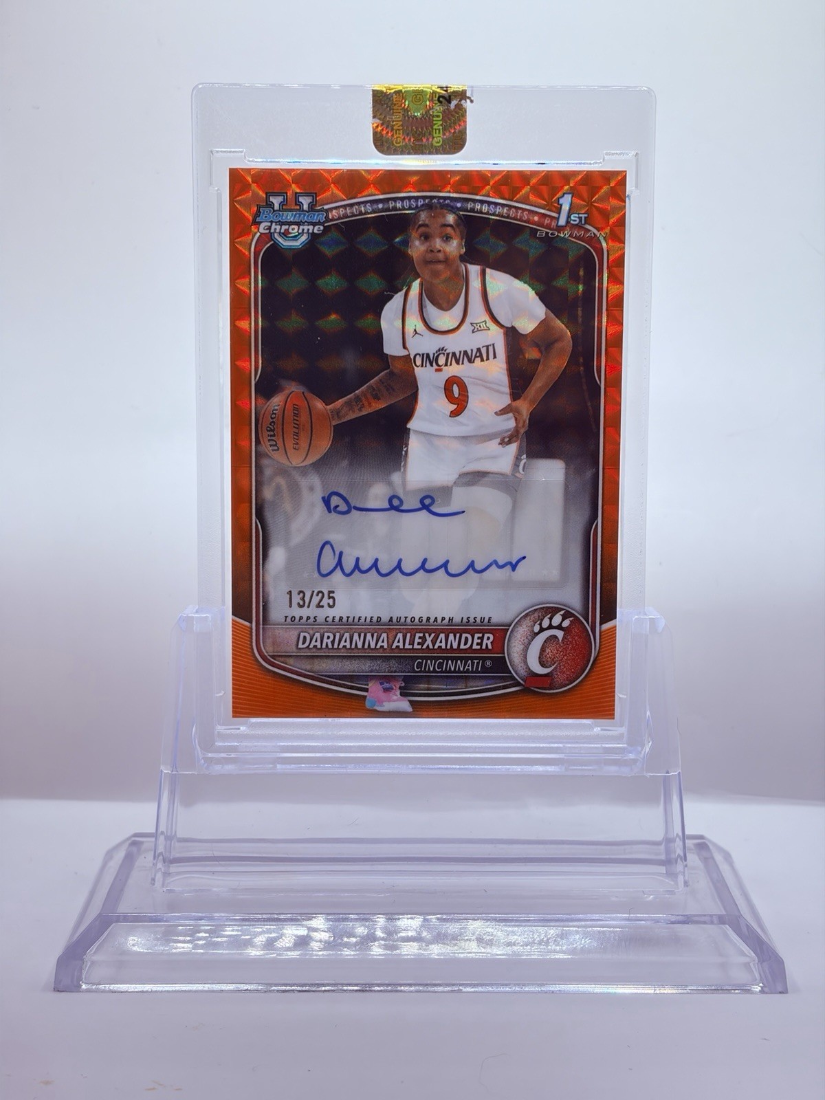 2025-26 Bowman Chrome U Darianna Alexzander Orange Geometric Auto /25 SC